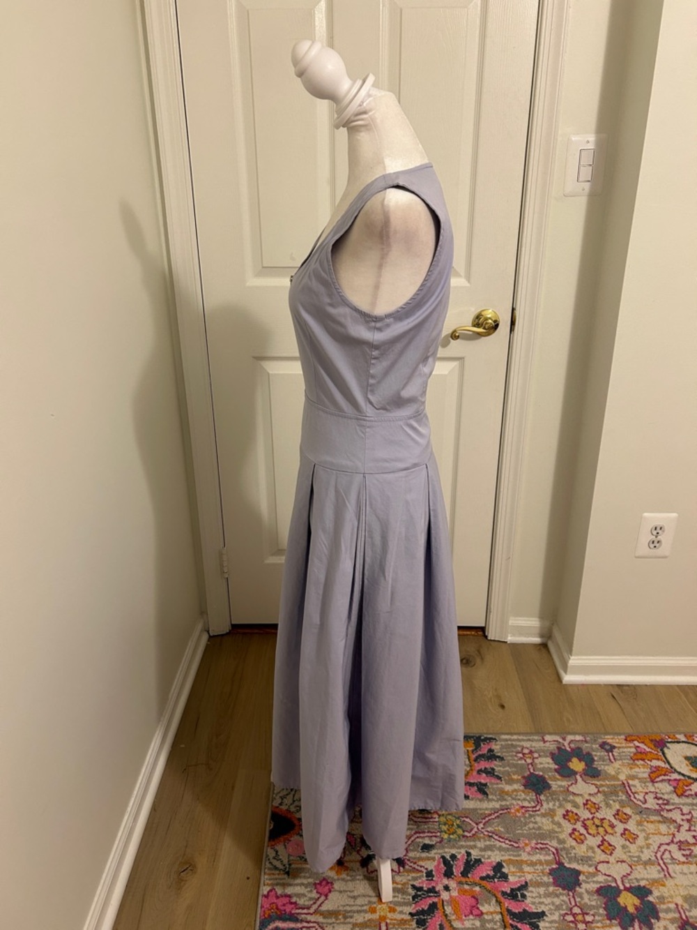 Hunter Bell Lavender Poppy Zip Midi Sun Dress Size 4 - Picture 9 of 13